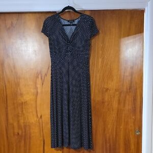 Style & Co. Black and White Polka Dot Midi Dress